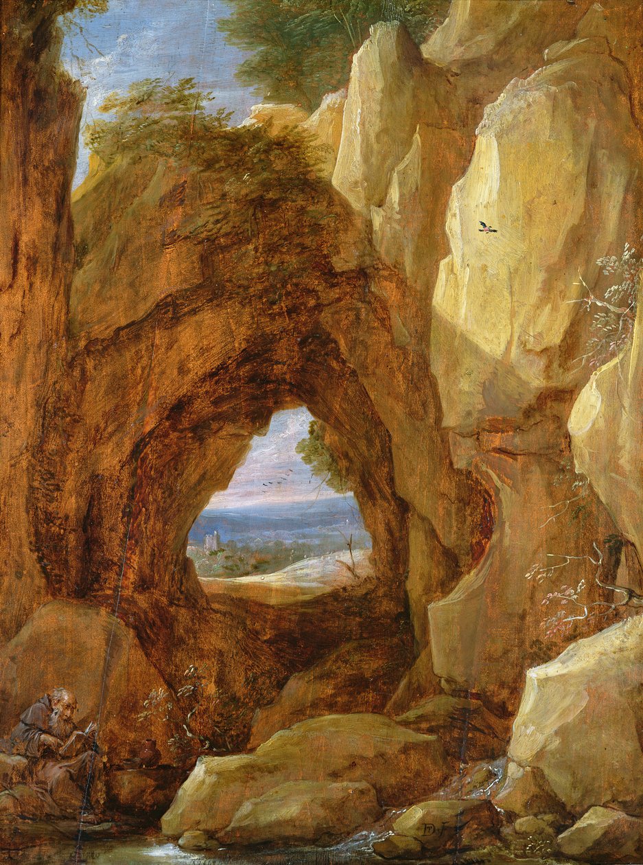 Interior de uma caverna de David Teniers the Younger