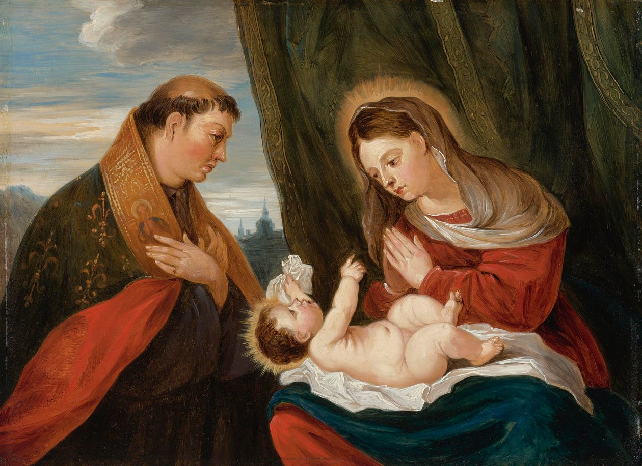 Madonna e criança com St Louis de Toulouse de David Teniers the Younger
