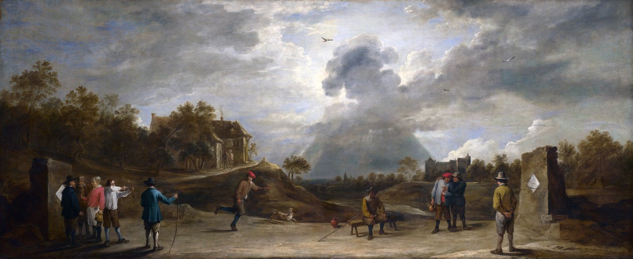 Camponeses em tiro com arco de David Teniers the Younger