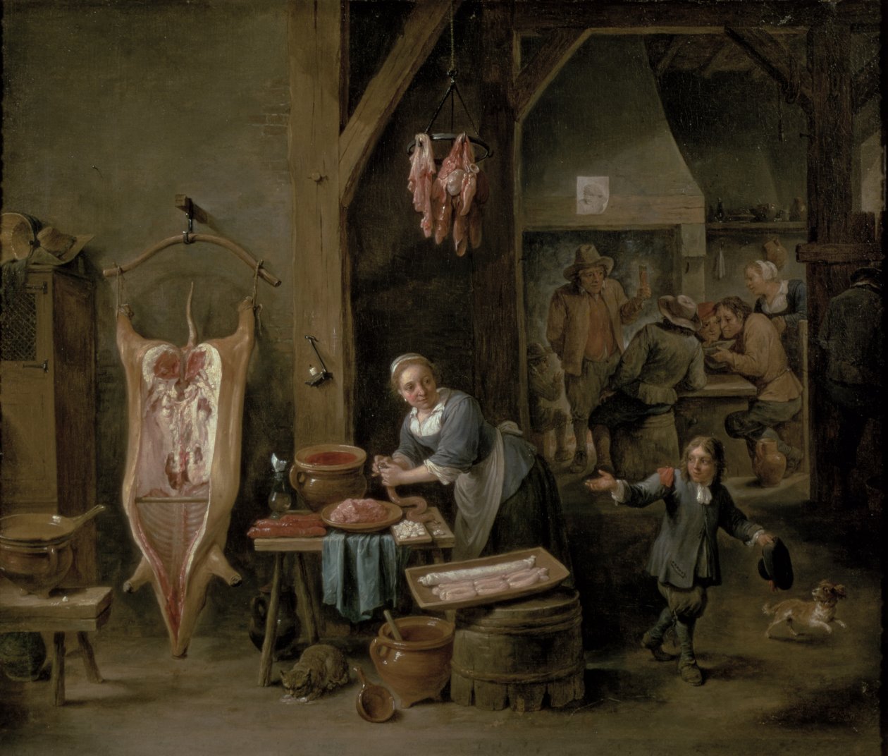 Salsicha de decisões, 1651 de David Teniers the Younger