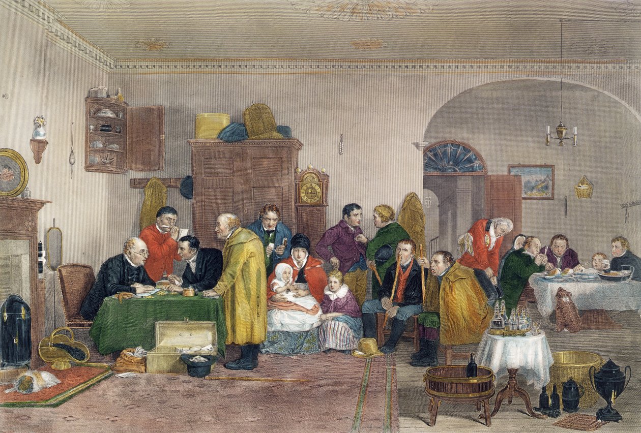 Rent Day, gravado por Abraham Raimbach (1784-1868), publicado em 1817 de David Wilkie
