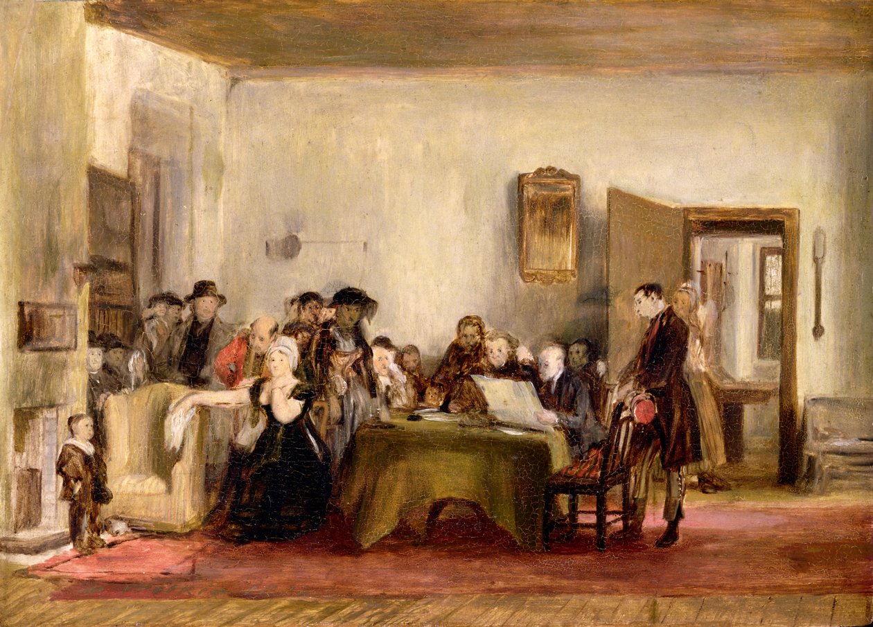 Esboço para &39;A leitura de um testamento&39;, c.1820 de David Wilkie