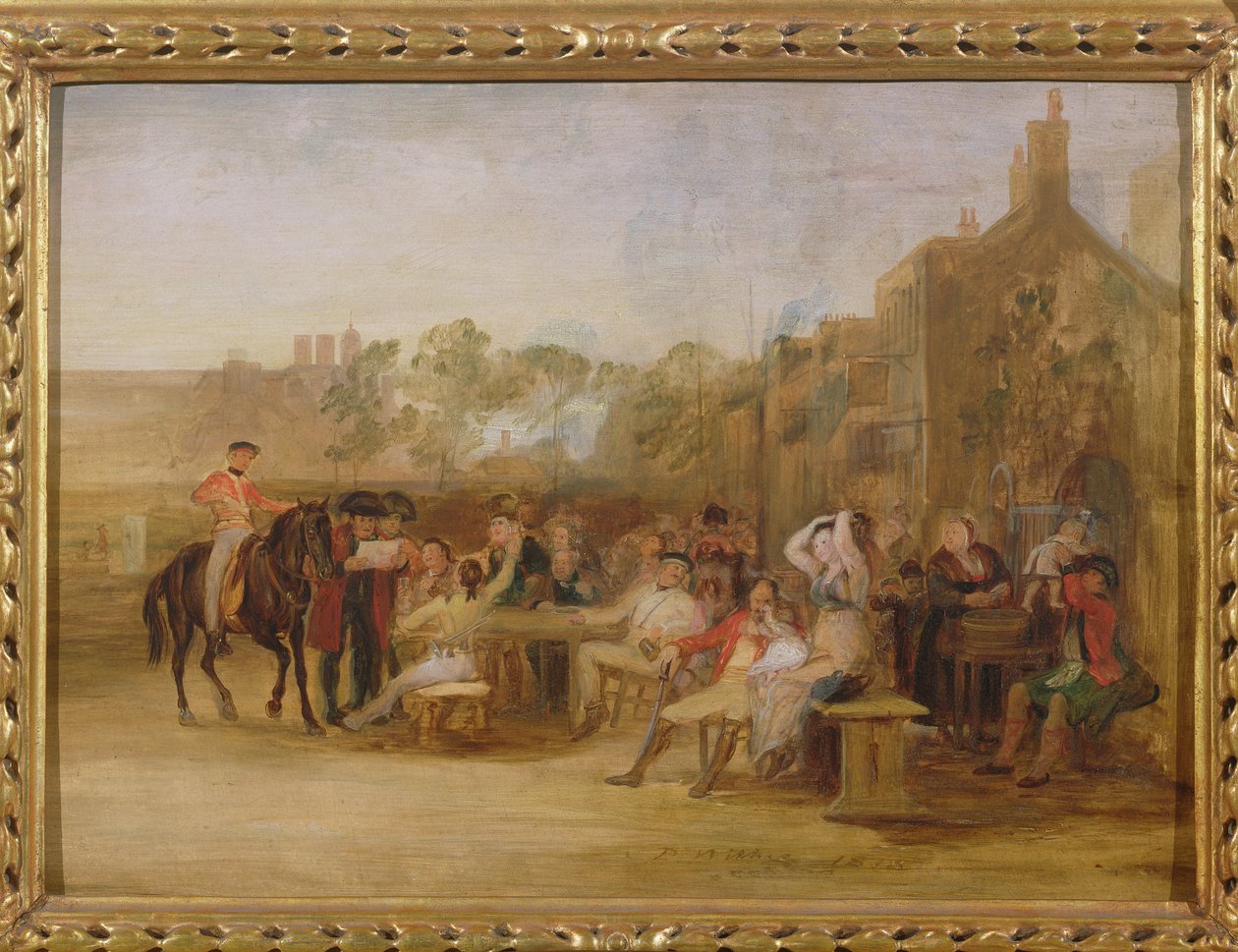 Estudo para &39;Pensionistas de Chelsea lendo o expediente de Waterloo&39;, 1822 (ver 10331) de David Wilkie