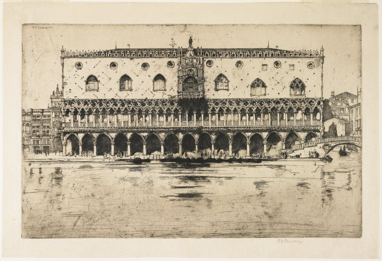 Palácio dos Doges, Veneza, placa do norte italiano conjunto, 1902 de David Young Cameron