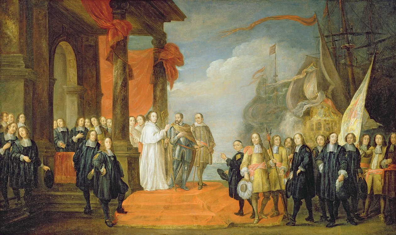 Charles V (1500-58) saindo da cidade de Dort de David Teniers the Elder