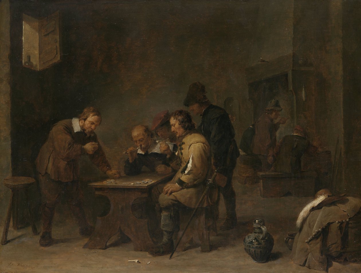 Os jogadores, c.1640 de David Teniers the Younger