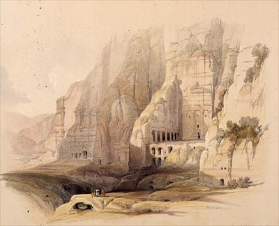 Mansões escavadas de Petra, 7 de março de 1839, placa 103 do Volume III de 