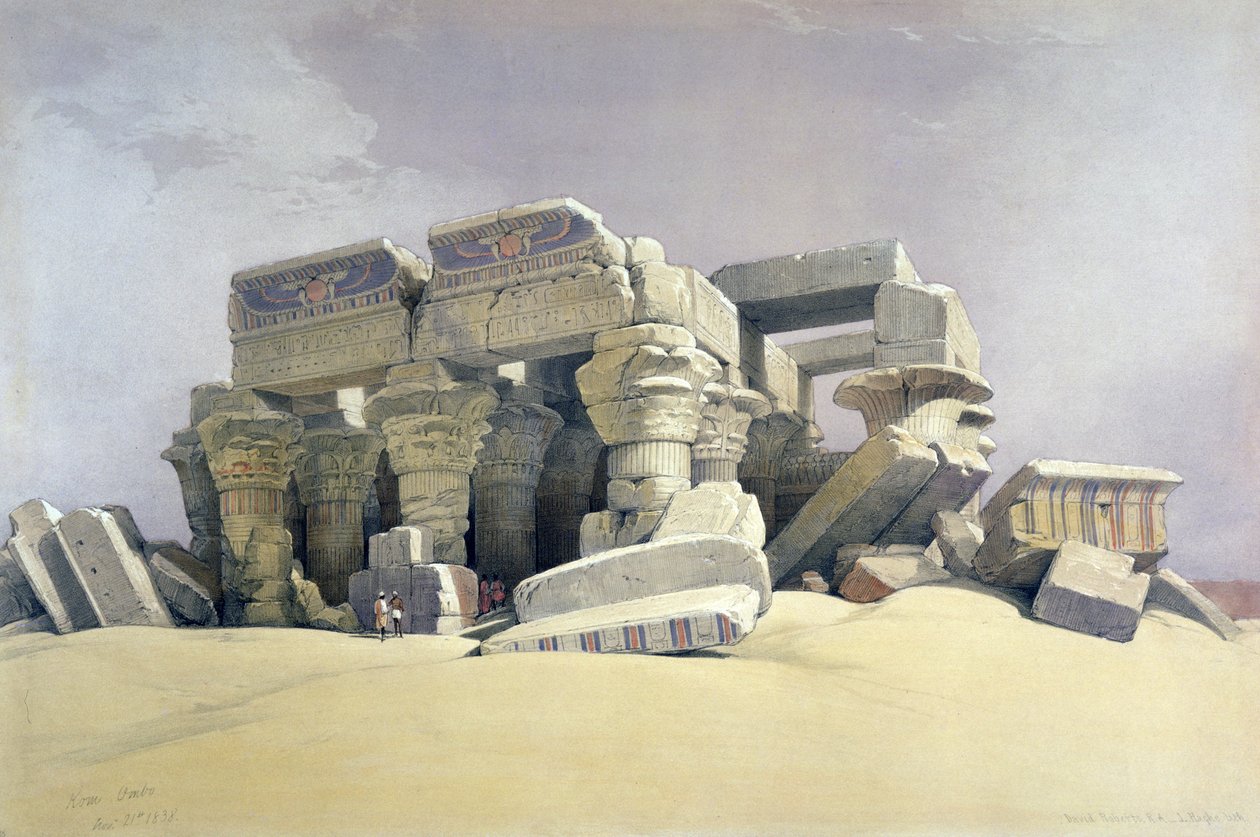 Kom Ombo", novembro de 1838 (litografia) de David (after) Roberts