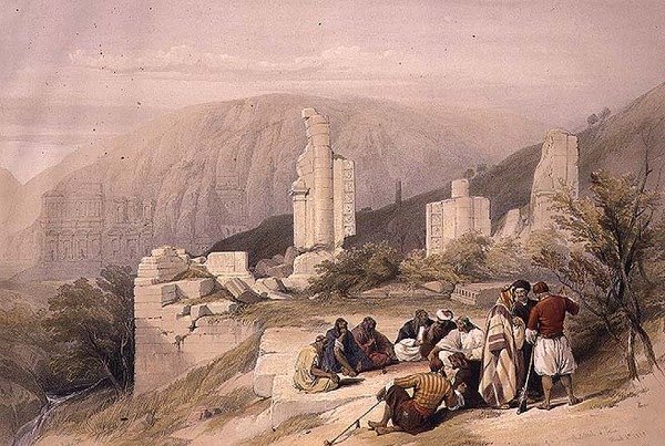 Restos de um Arco Triunfal em Petra, 8 de março de 1839, placa 100 do Volume III de 