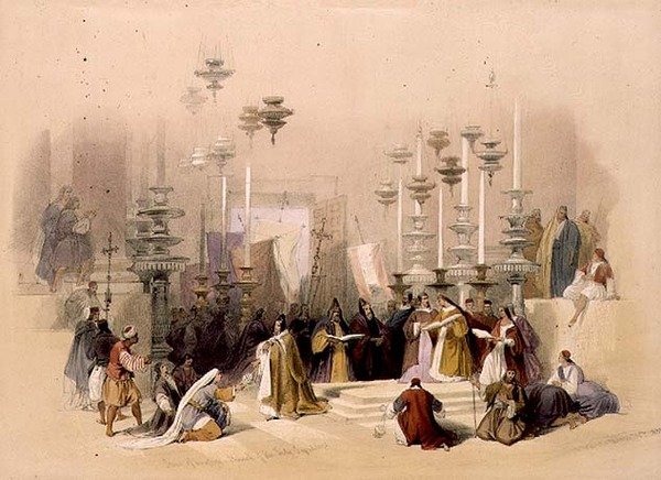 A Pedra da Unção, Igreja do Santo Sepulcro, 30 de março de 1839, placa 19 do Volume I de 