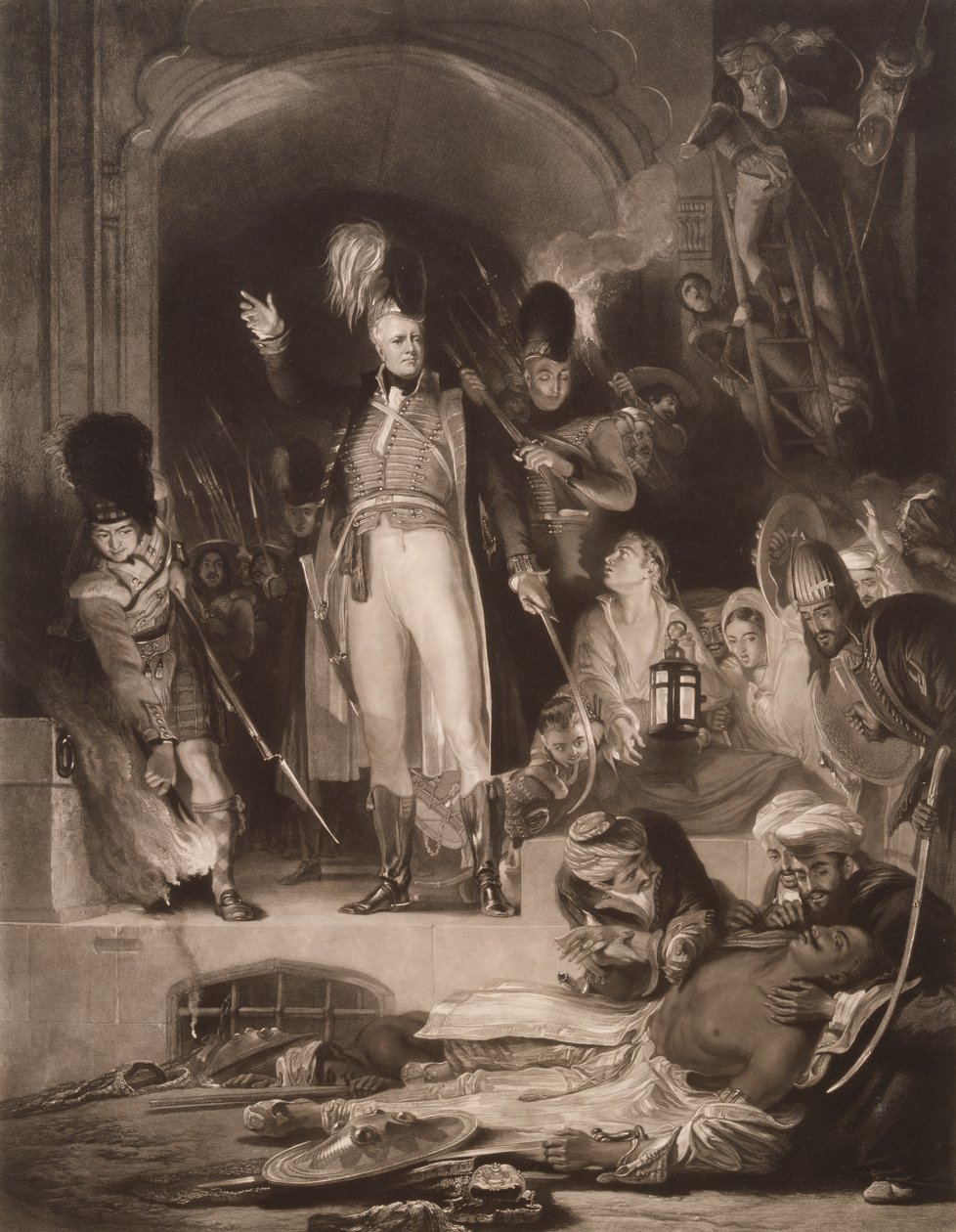 Sir David Baird a descobrir o corpo do Sultão Tipu de David (after) Wilkie