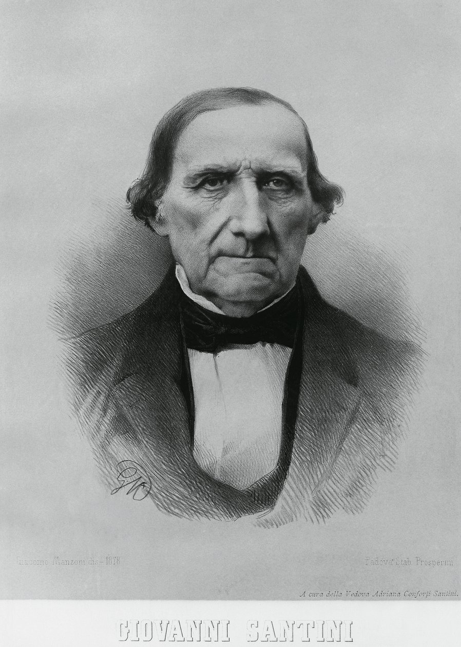 Retrato de Giovanni Santini (1787-1877), astrônomo, matemático e cientista italiano de John Ward Dunsmore