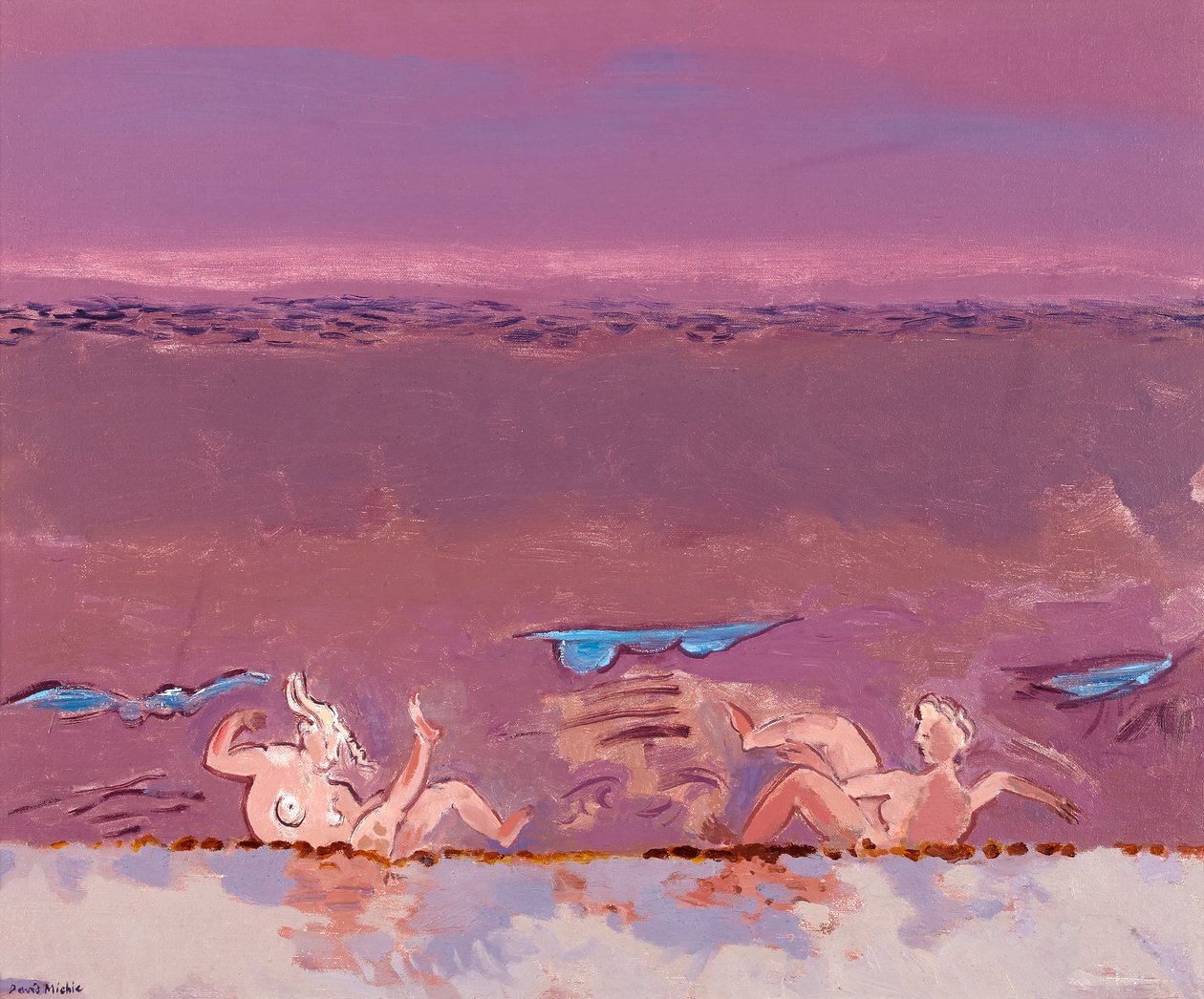 Frolic, c.1986 (óleo sobre cartão duro) de David Alan Redpath Michie
