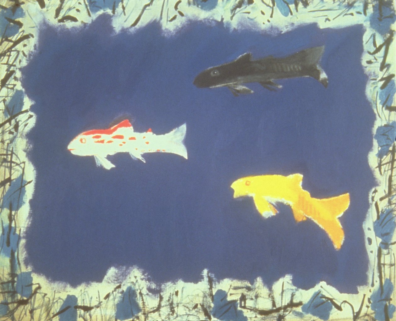 Peixe ornamental (óleo sobre tela) de David Alan Redpath Michie