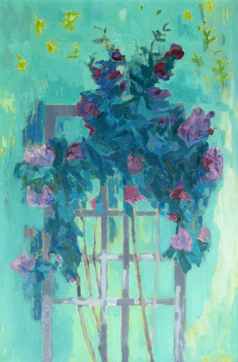 Trellis Rosa (óleo sobre tela) de David Alan Redpath Michie