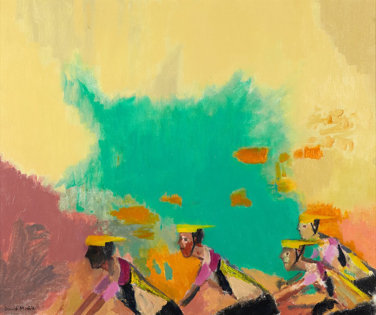 The Cyclists, c.1997-98 (óleo sobre tela) de David Alan Redpath Michie