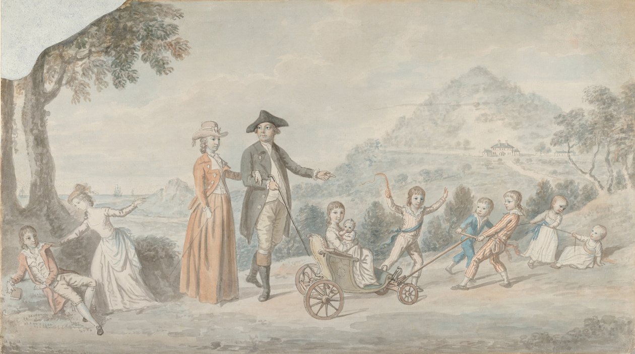 A Família de Sir James Hunter Blair, 1º Baronete 1741-1787, ca. 1785. de David Allan