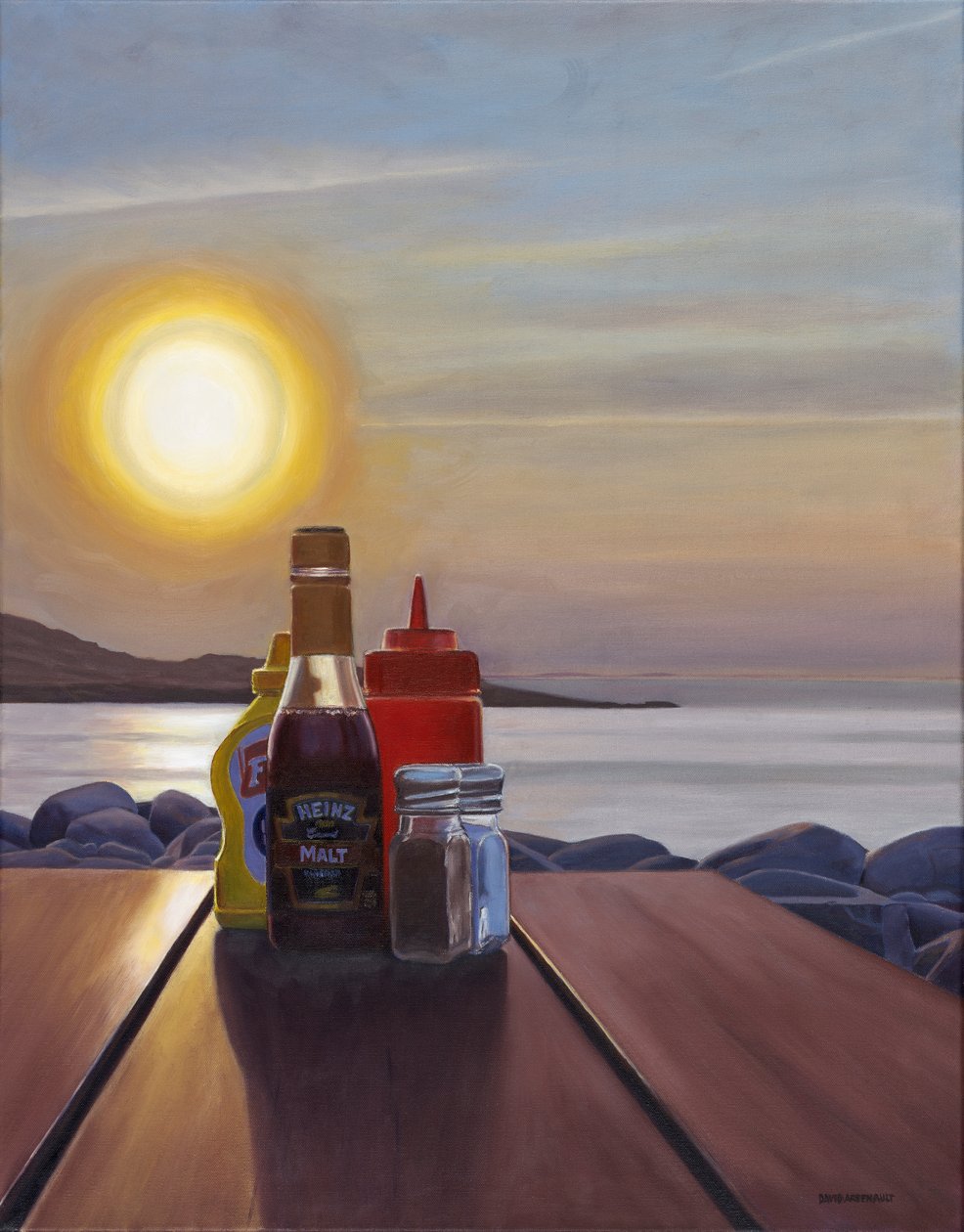 Os suspeitos habituais de Rockport, 2015 (óleo sobre tela) de David Arsenault