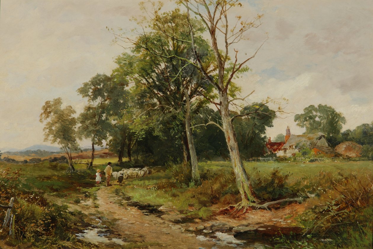 Uma cena de Worcestershire Lane, c.1904 de David Bates