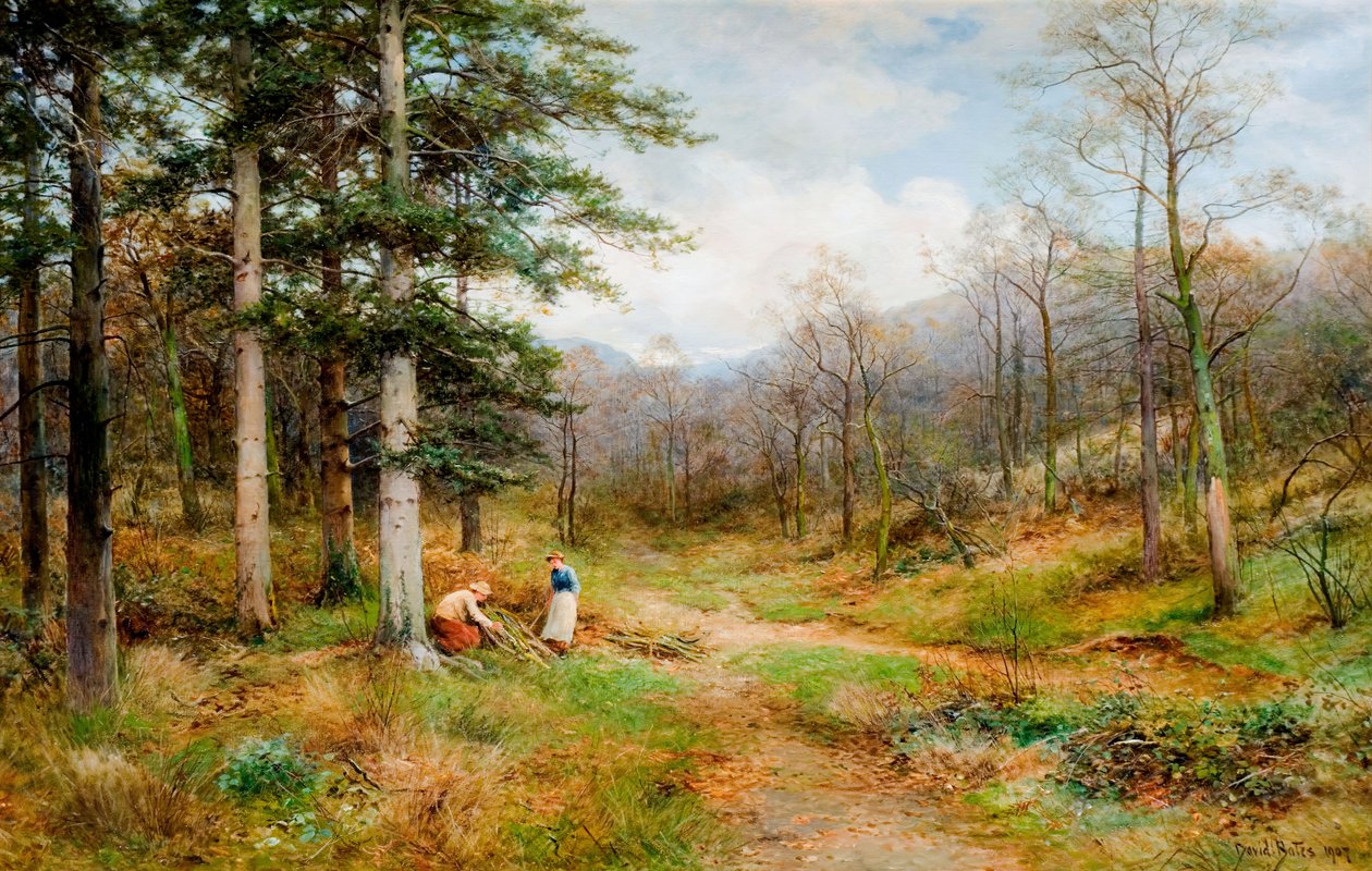 Em The Long Mynd, Igreja Stretton, 1907. de David Bates