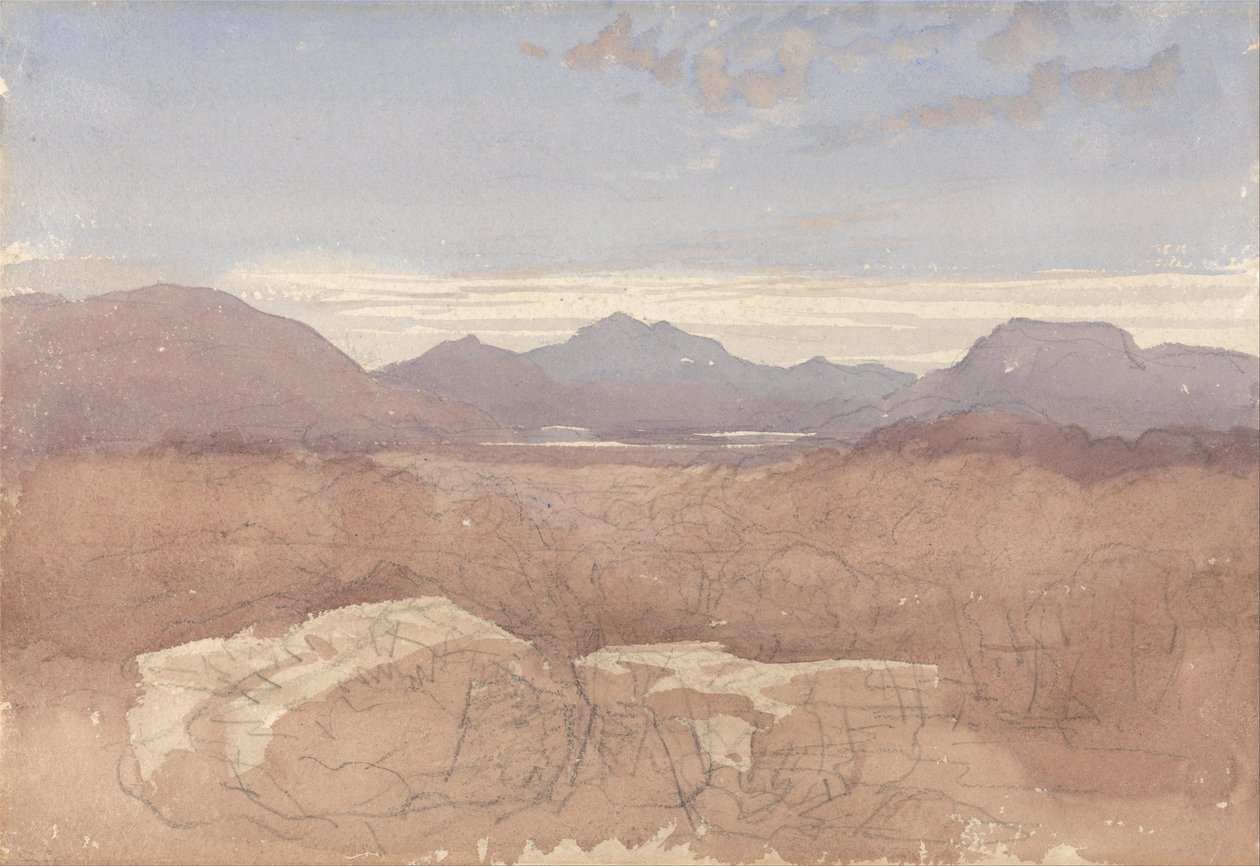 Uma vista montanhosa, Norte do País de Gales de David Cox