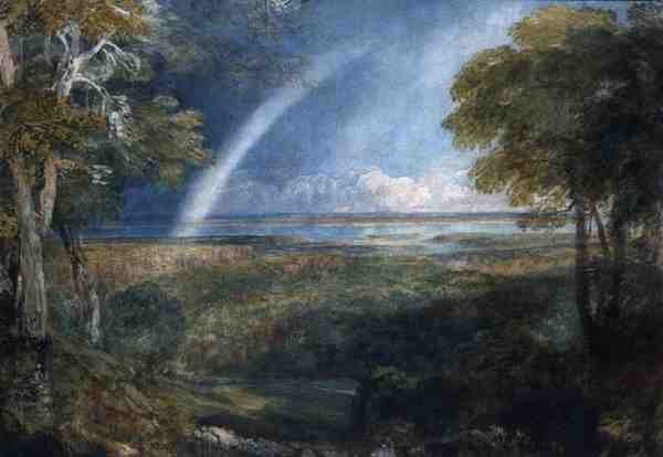 Um Arco-íris sobre o Severn (aguarela sobre papel) de David Cox