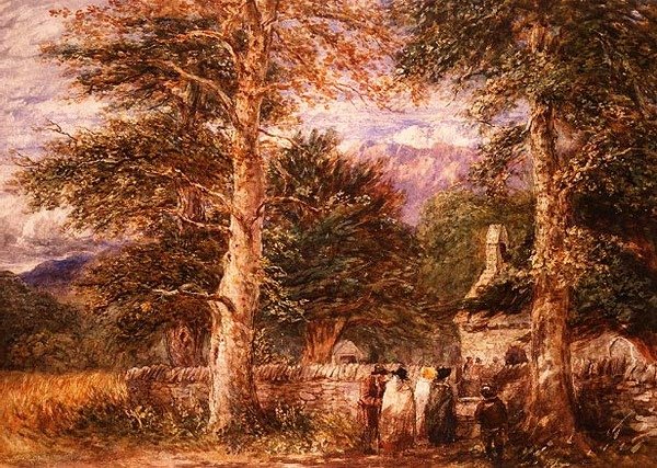Igreja Bettws-y-Coed, Gales do Norte de David Cox