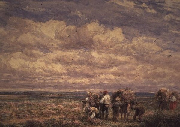 Colhedores de vassouras (aguarela sobre papel) de David Cox