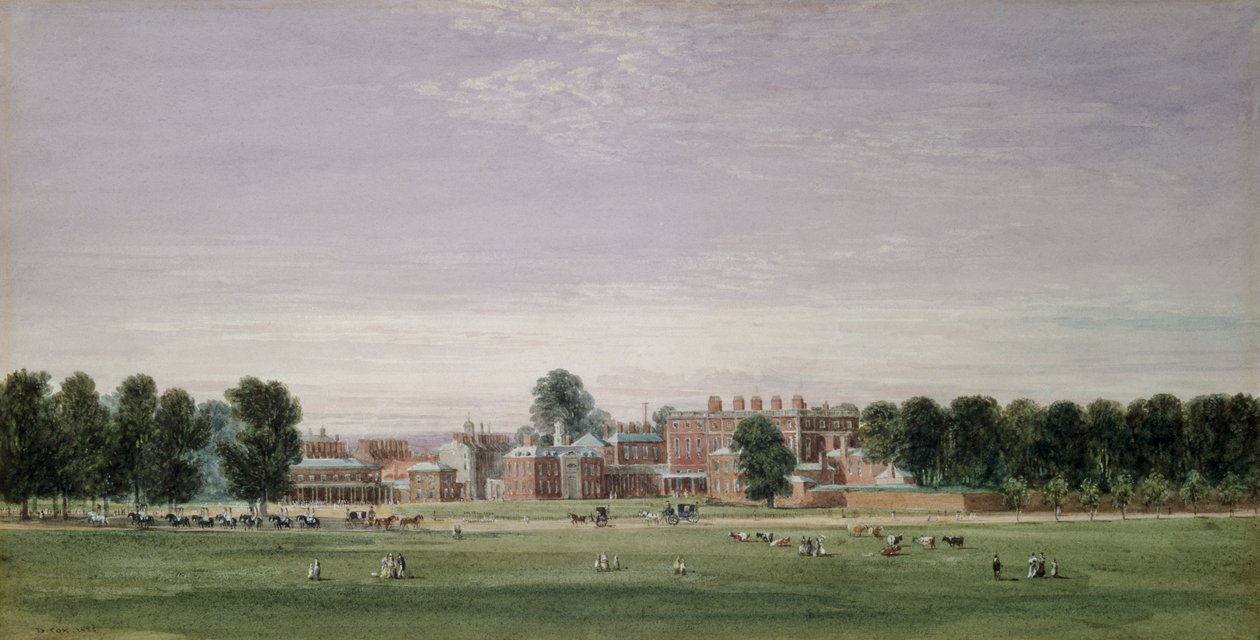 Casa de Buckingham do parque verde, 1825 de David Cox
