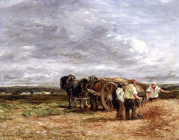 Carting Shingle (óleo sobre painel) de David Cox