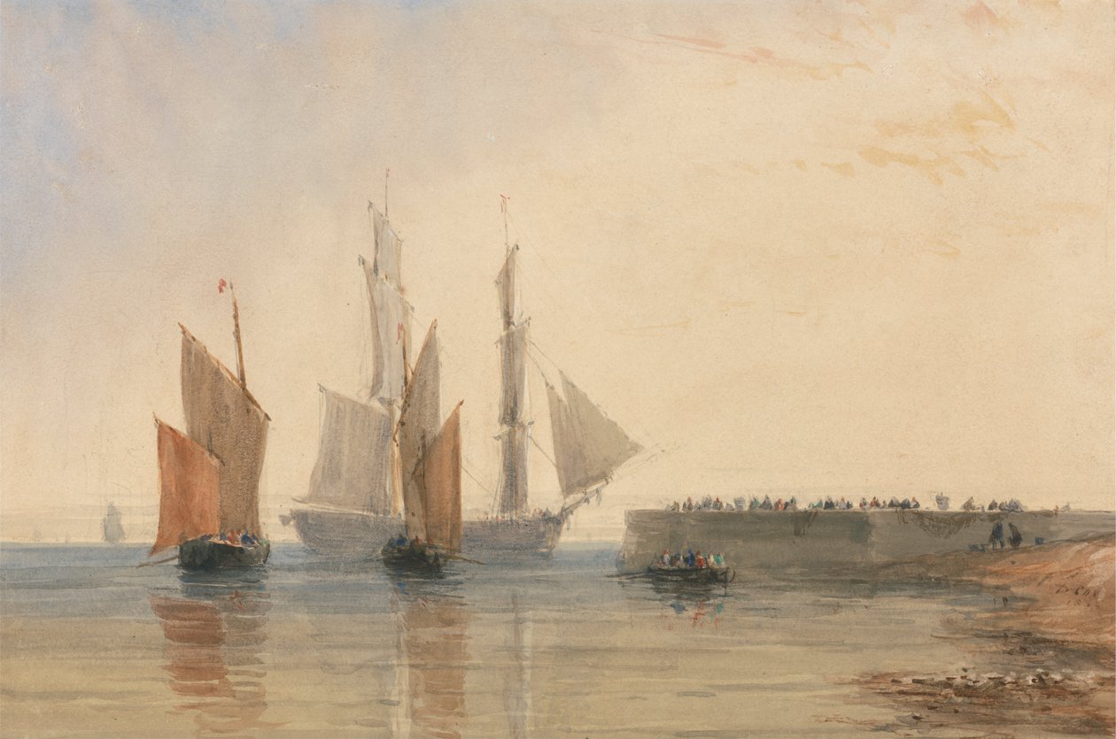 Entrada no porto de Calais de David Cox