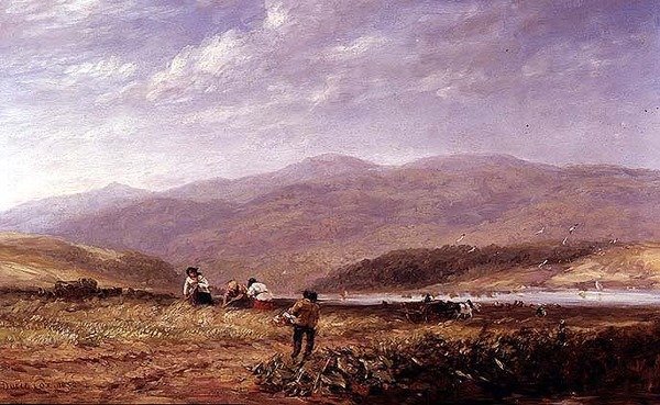 Haymakers em uma Paisagem Galesa de David Cox
