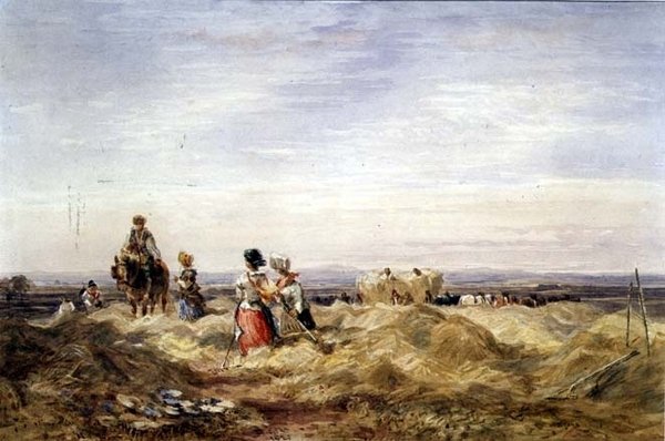 No Hayfield (aguarela) de David Cox