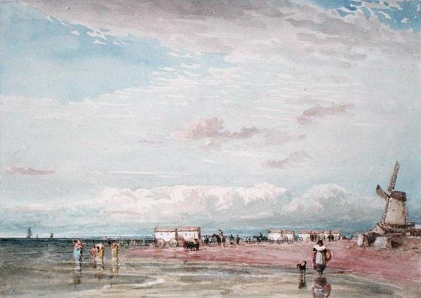 North Shore, Liverpool (aguarela sobre papel) de David Cox