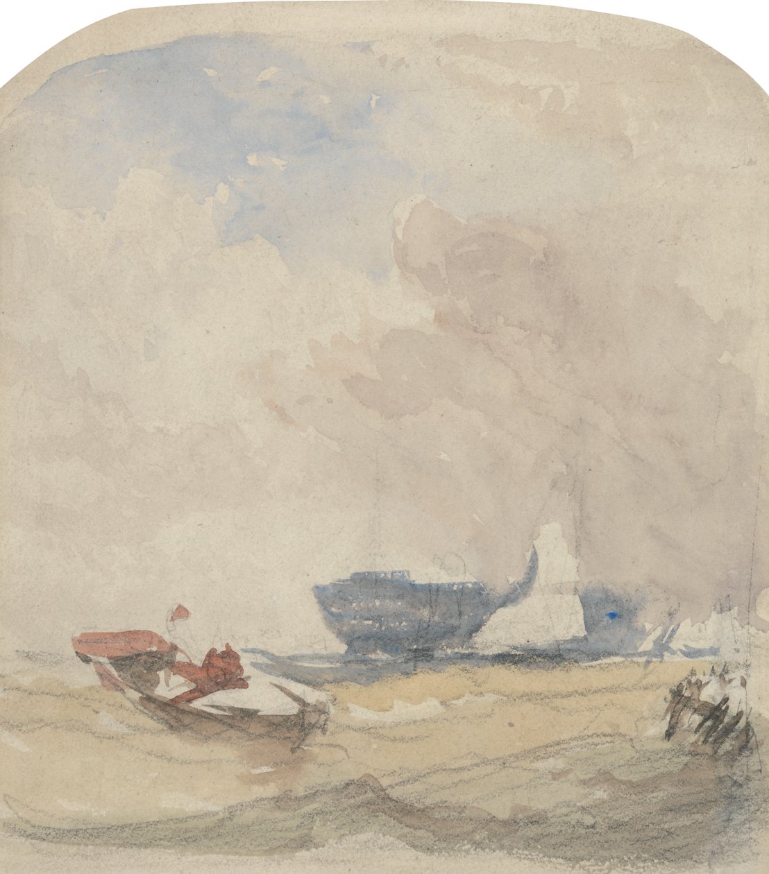 Estudo do Mar com Hulk, Barco à Vela e Barco a Remo de David Cox