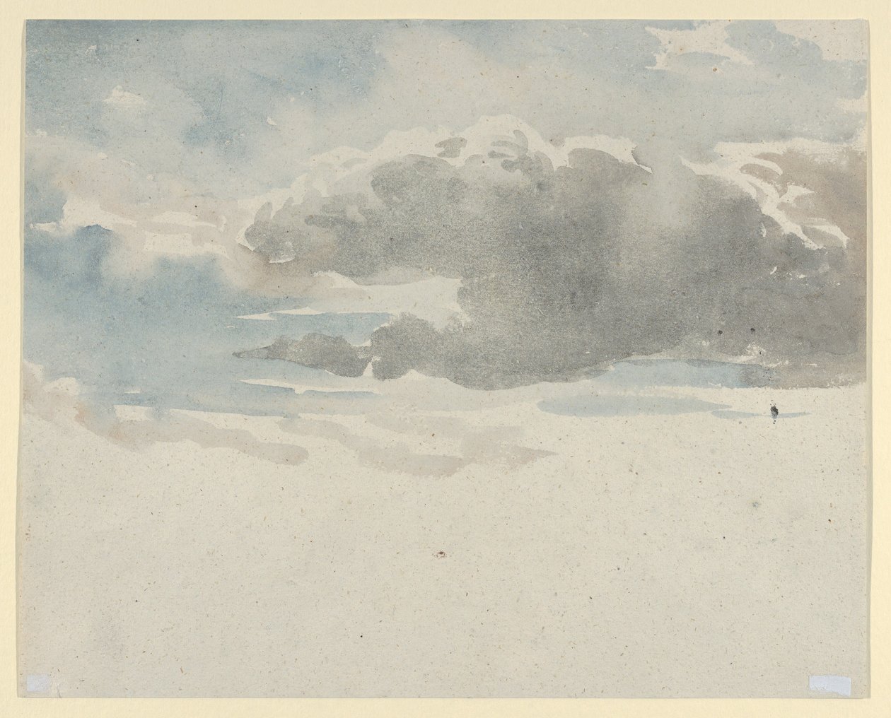 Estudo de nuvens (recto). Estudo de um arbusto de sabugueiro junto a uma vedação (verso) de David Cox