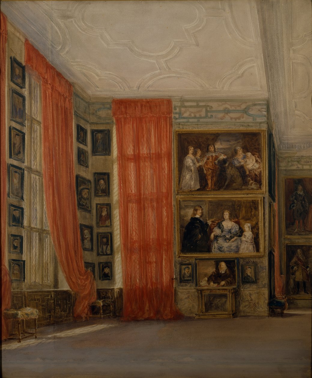 A Galeria Longa em Hardwick (aguarela sobre papel) de David Cox