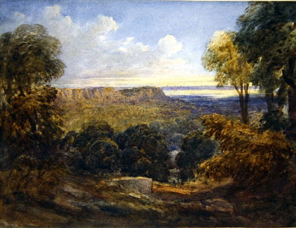Vista do Canal de Bristol, c.1828 (aguarela sobre papel) de David Cox