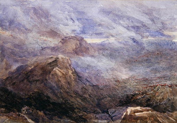 Welsh Sketch - Bracken Ardente (aquarela sobre papel) de David Cox