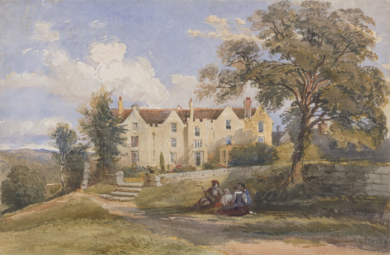 Grupo Sentado em Solo de uma Casa Grande de David Cox Jr.