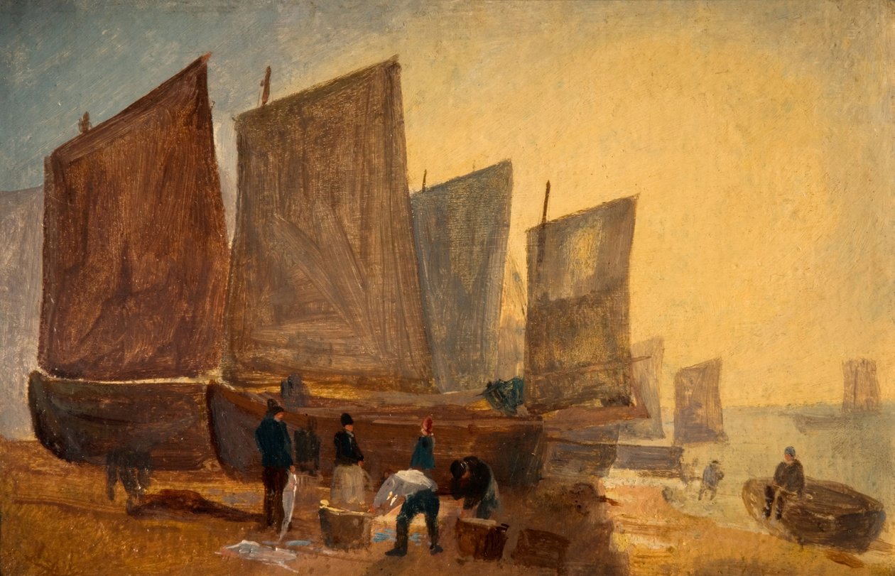 Barcos de pesca, Hastings, 1813. de David Cox the elder