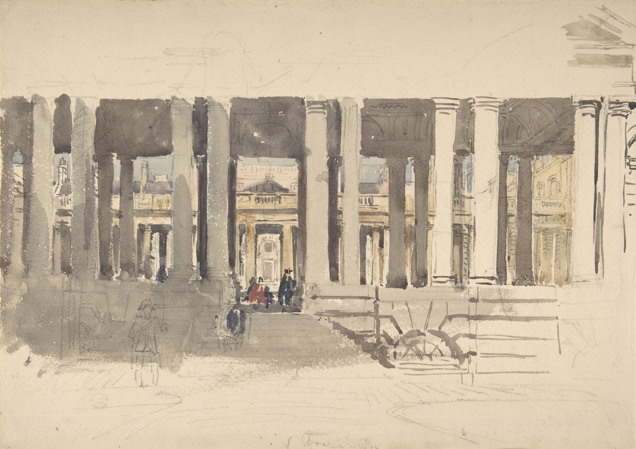 Greenwich Hospital reto, Estudo de um edifício verso, ca. 1831. de David Cox the elder