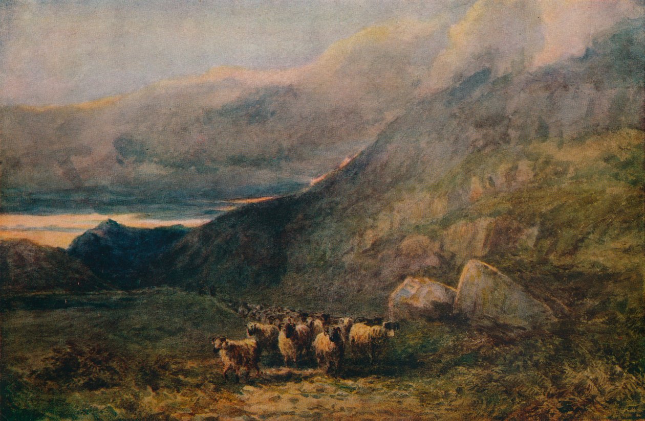 Estrada da montanha com sono, c1838 de David Cox the elder