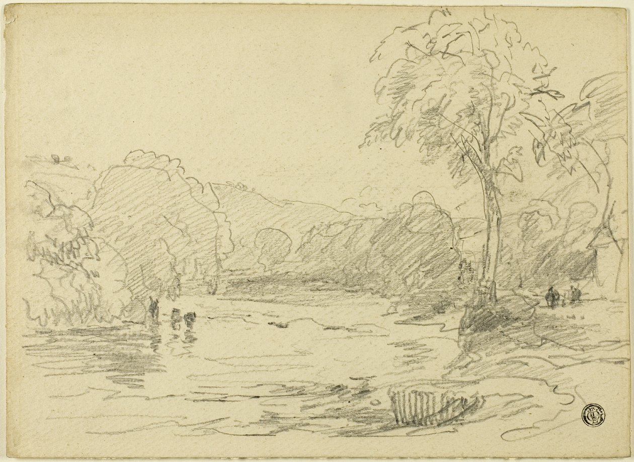 Cena do rio de David Cox the elder