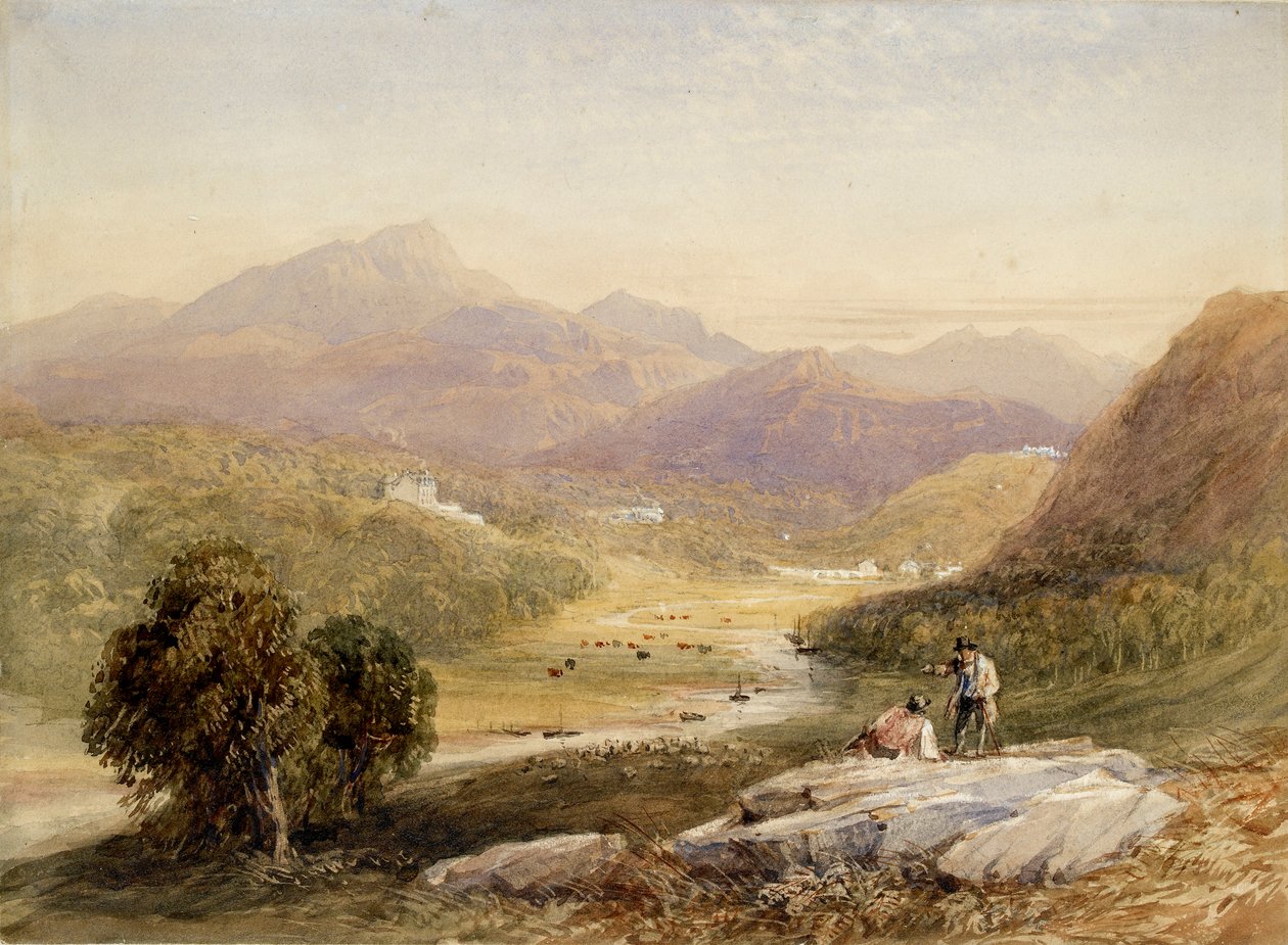 O Vale de Ffestiniog, Merionethshire, século XIX de David Cox the elder
