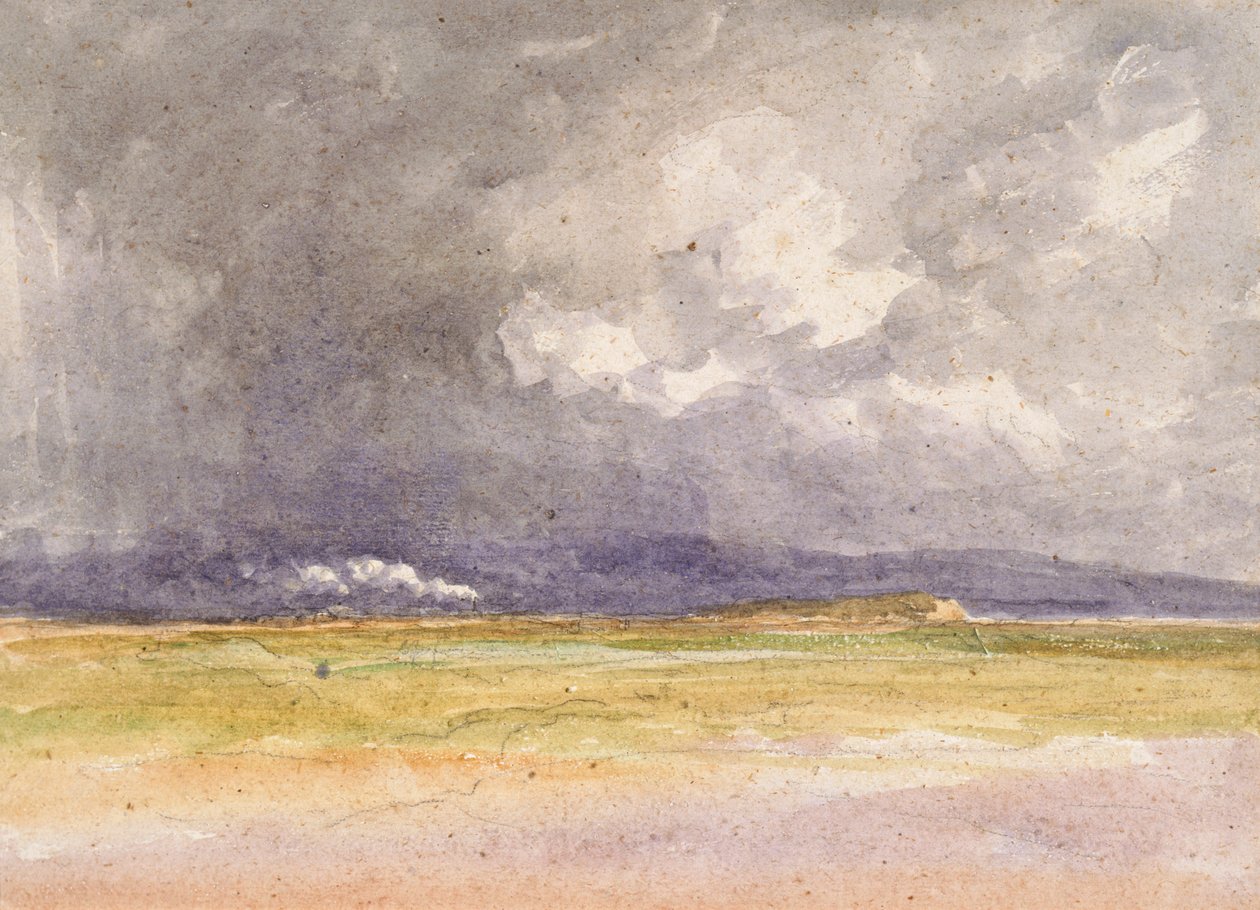 "O comboio na costa", 1850 de David Cox the elder