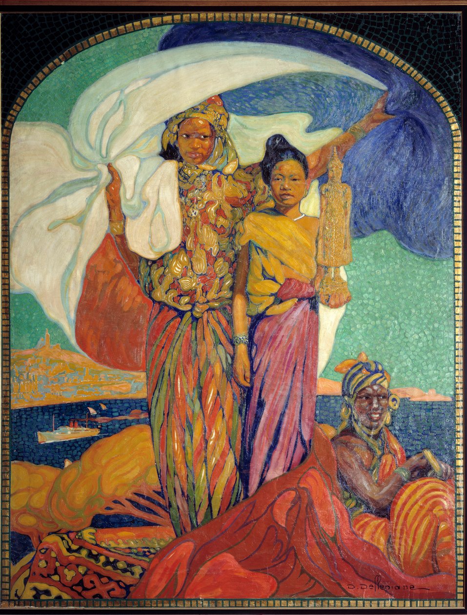 Colonialismo: cartaz para a exposição nacional colonial em Marselha. Cartaz de David Dellepiane (1866-1932). 1922 Marseille, Museu da Marinha de David Dellepiane