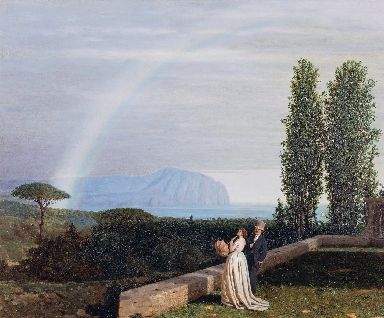 Casal antes da Paisagem perto de Génova de David Dellepiane