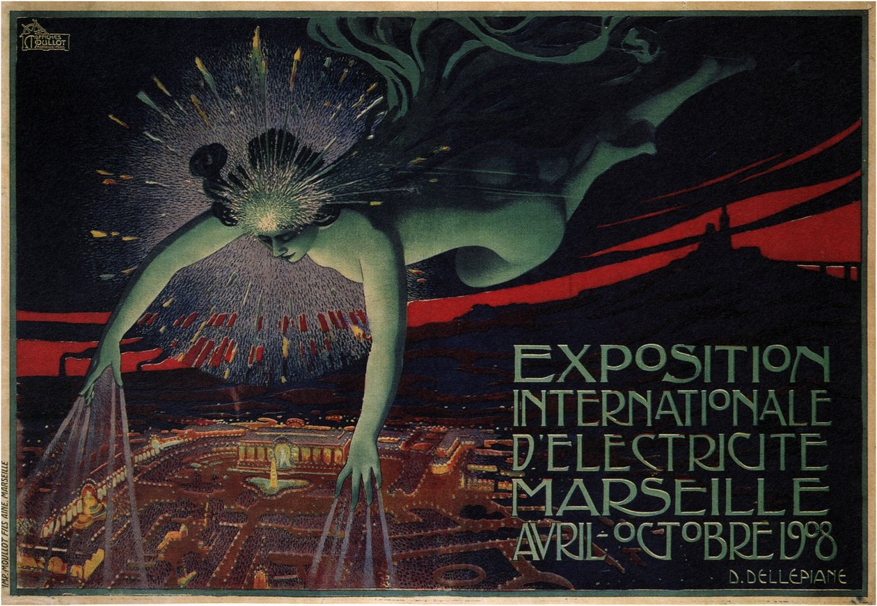 Exposição Internacional de Eletricidade, Marselha, 1908 de David Dellepiane