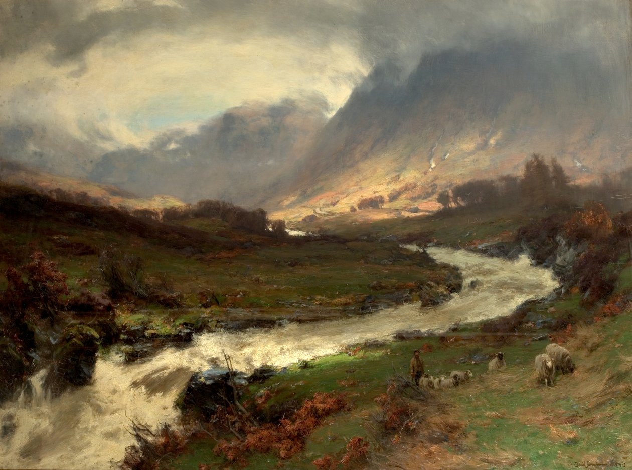 Uma ruptura na tempestade, Glen Lyon, Perthshire, Escócia, 1891-92 de David Farquharson